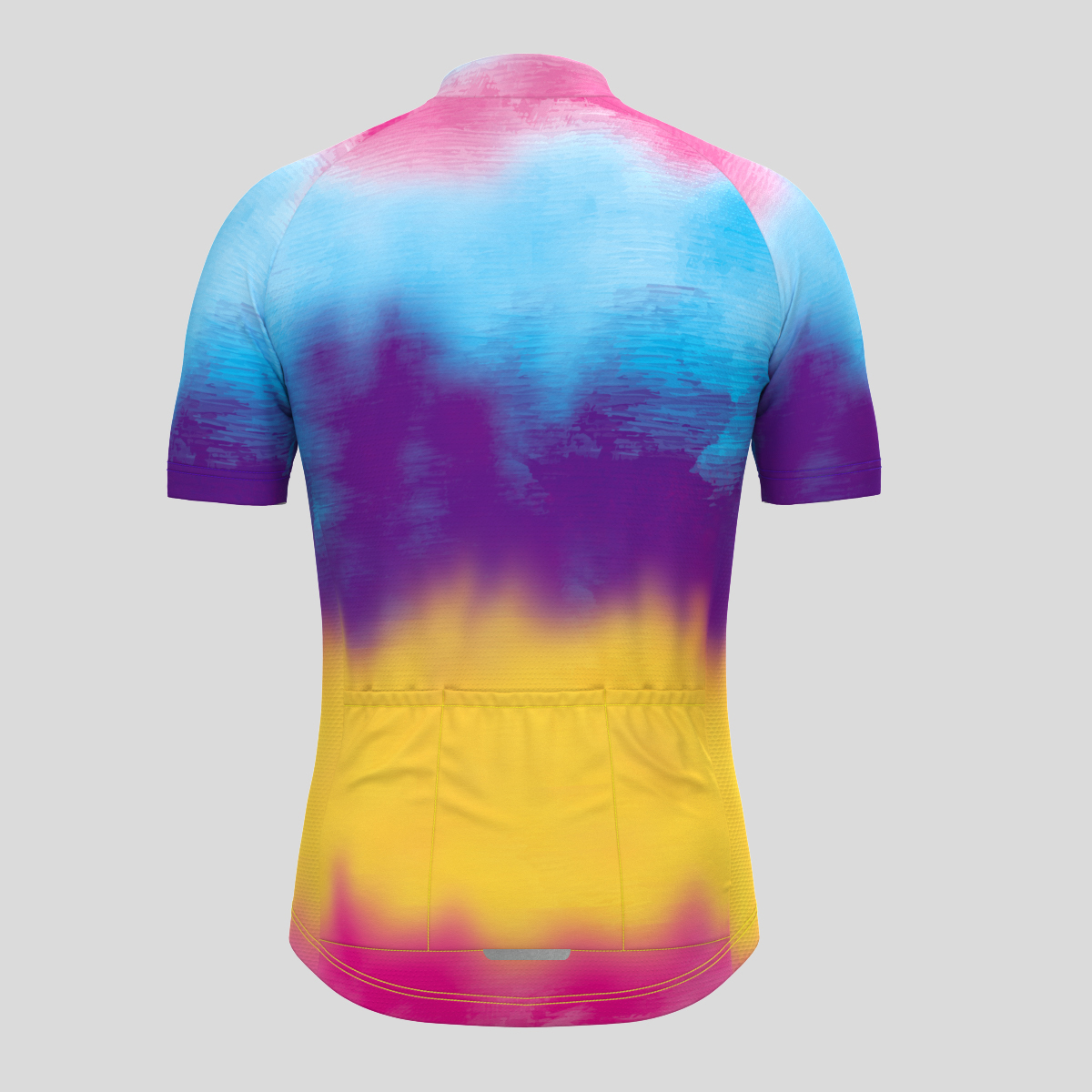 Tie Dye Fade Men's Cycling Jersey - Yellow/Purple