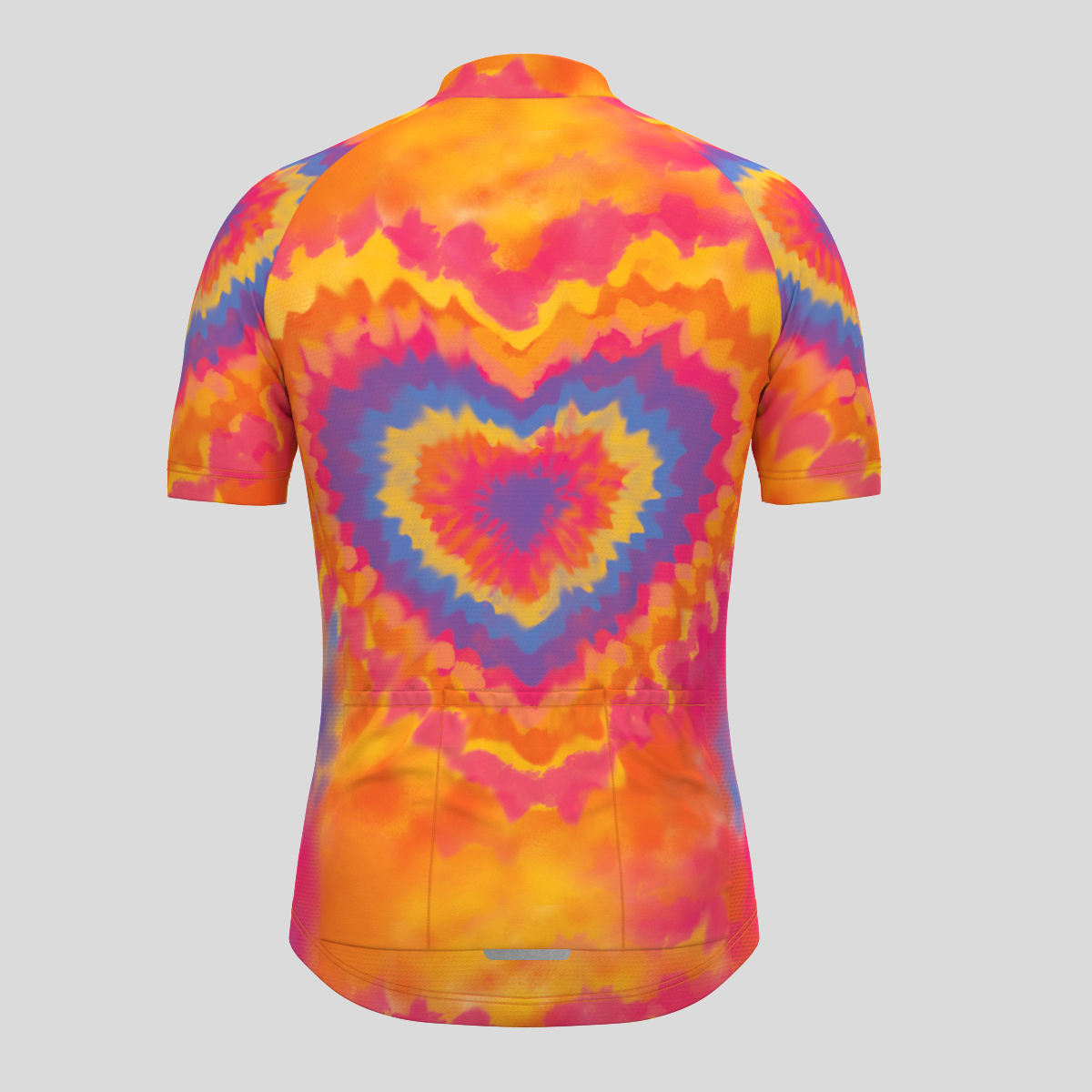 Tie Dye Heart Fade Men's Cycling Jersey - Flame