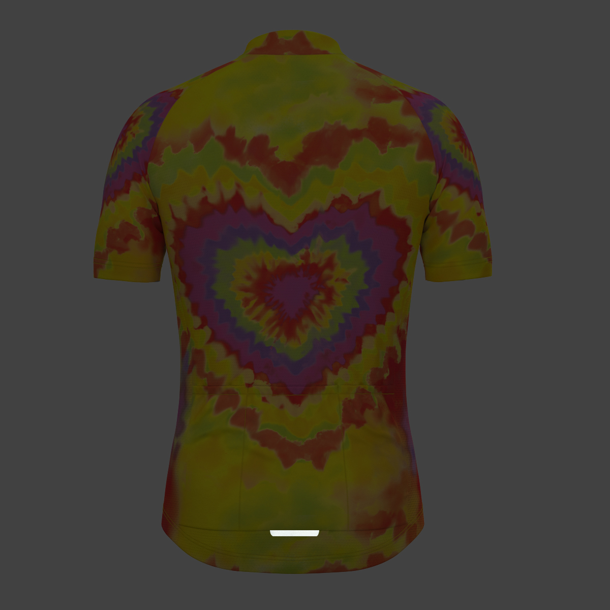 Tie Dye Heart Fade Men's Cycling Jersey - Yellow/Red
