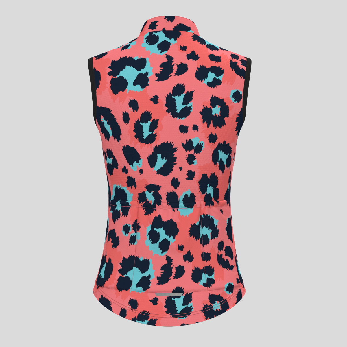 Women's Leopard Drawing Novelty Sleeveless Cycling Jersey - Red