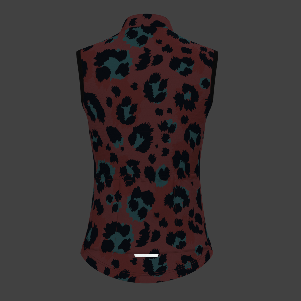 Women's Leopard Drawing Novelty Sleeveless Cycling Jersey - Red