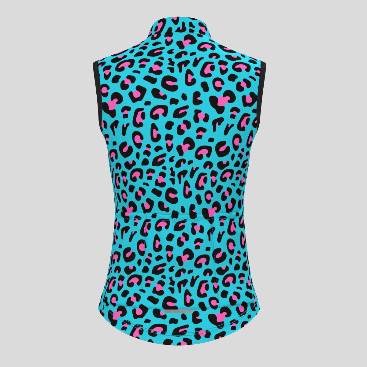 Women's Leopard Print Sleeveless Cycling Jersey - Blue
