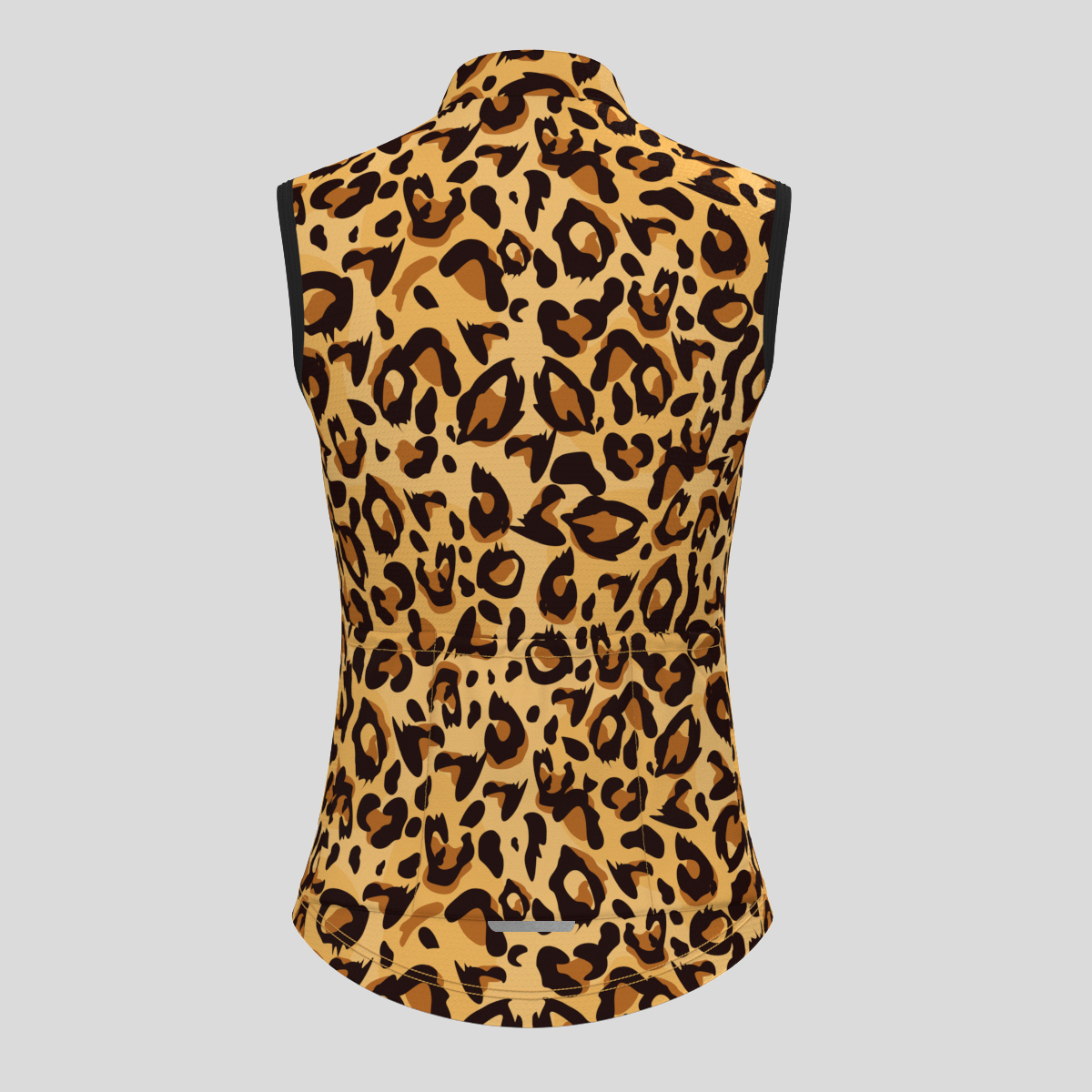 Women's Leopard Print Sleeveless Cycling Jersey - Brown