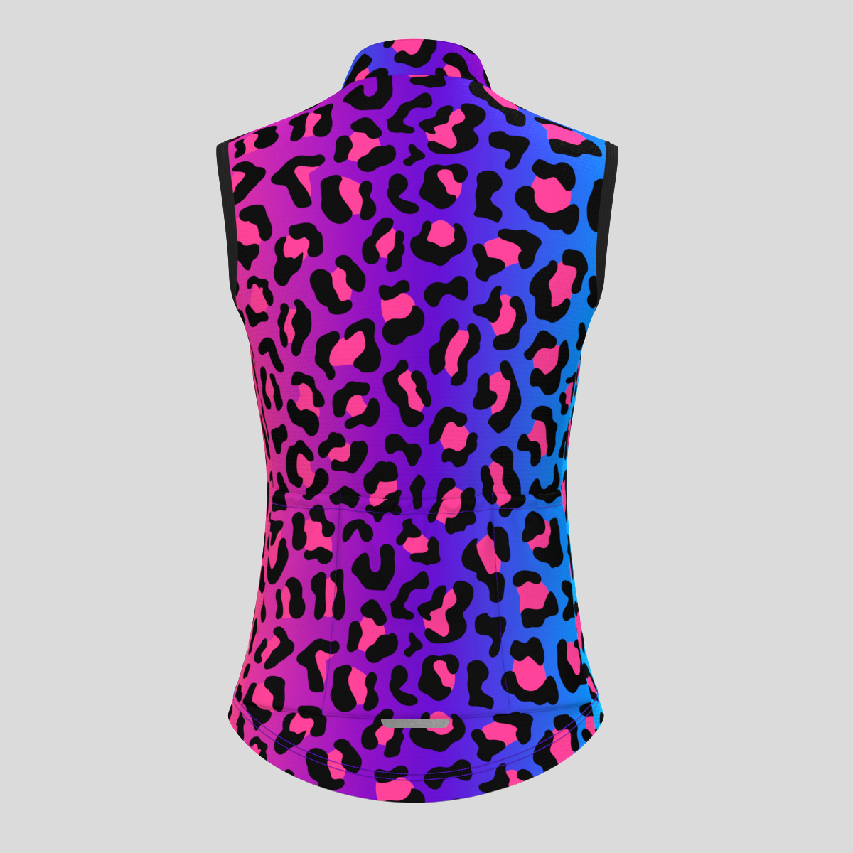 Women's Neon Rainbow Leopard Sleeveless Cycling Jersey