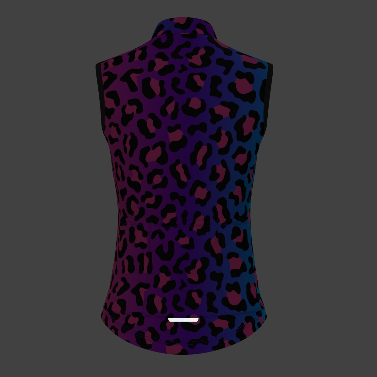 Women's Neon Rainbow Leopard Sleeveless Cycling Jersey