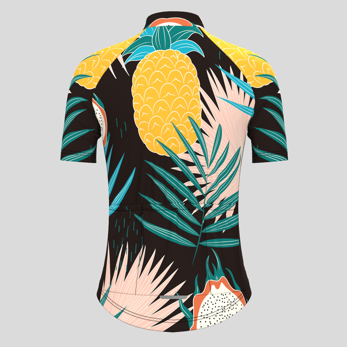 Women's Pitaya Pineapple Print Cycling Jersey - Black