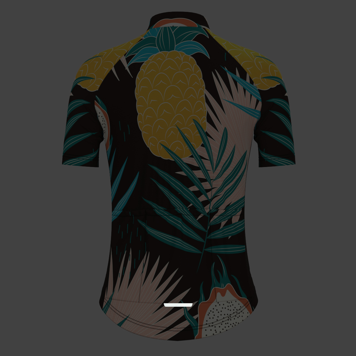 Women's Pitaya Pineapple Print Cycling Jersey - Black