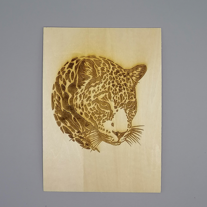 Maomitu Leopard Wood Carving, Photo Frame with Carved Wood Board