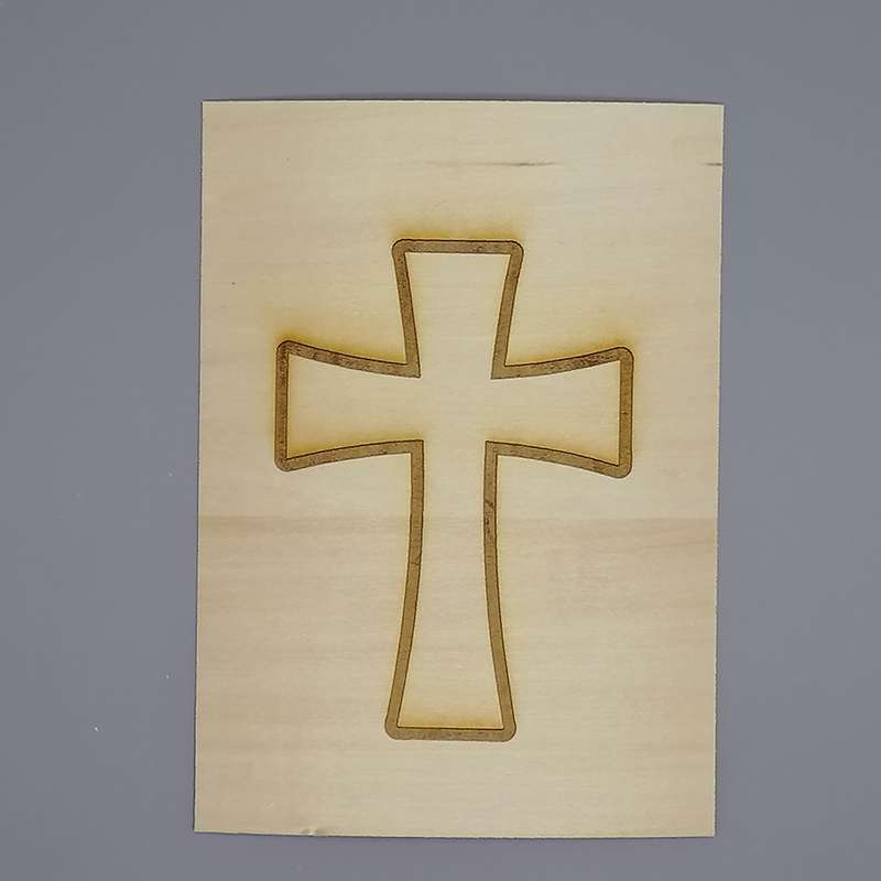 Christ's Cross Snake Wood Carving, Photo Frame with Carved Wood Board