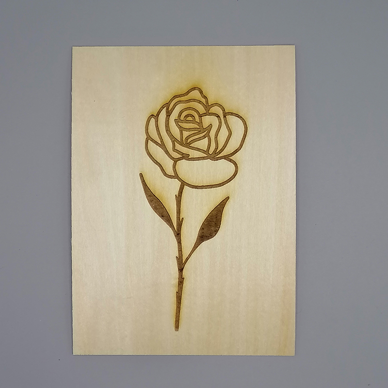 Maomitu Rose Flower Wood Carving, Photo Frame with Carved Wood Board