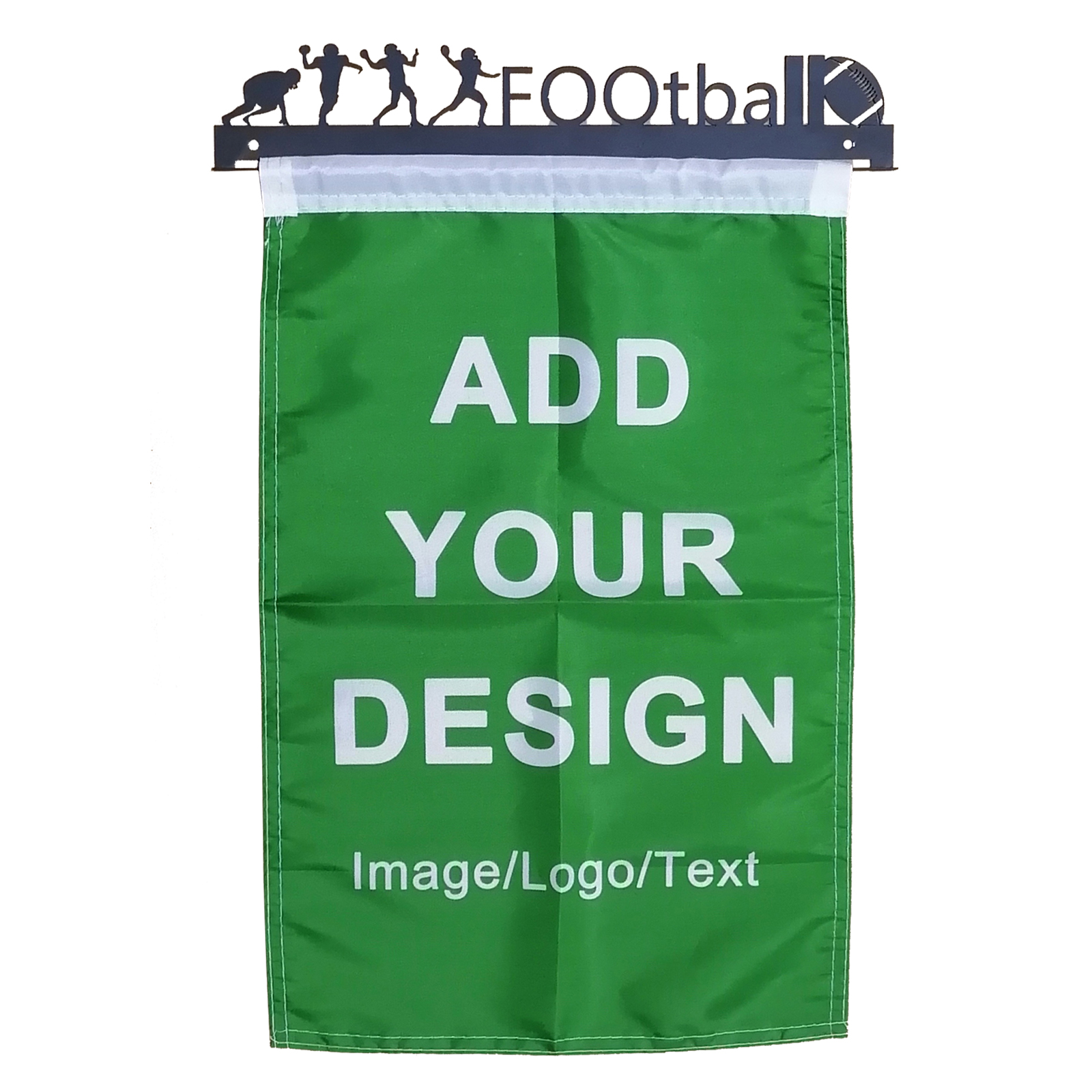 Personalised Flag Custom Banner with American Football Rugby Wrought Iron Flag Stand Wall Hanger
