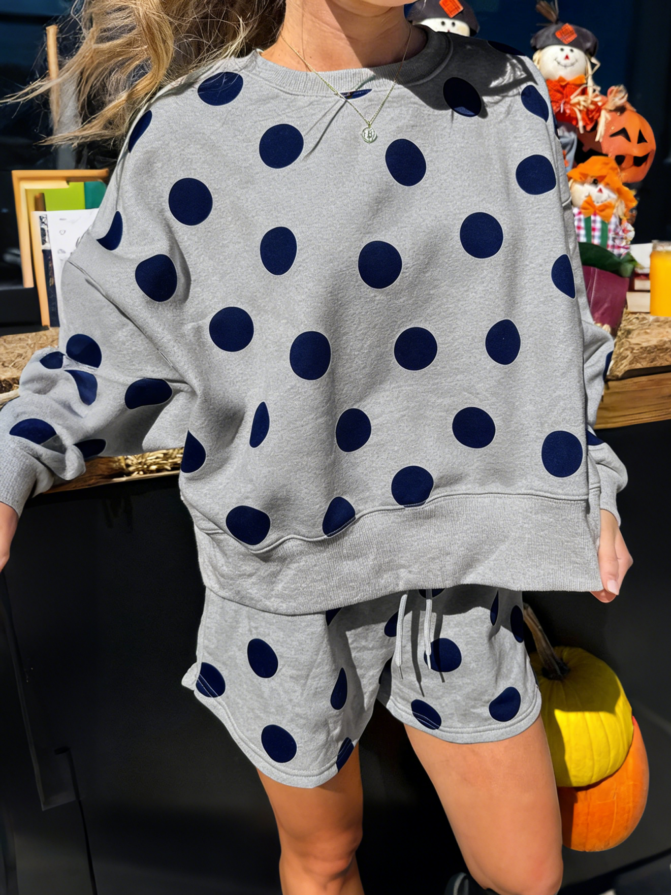 Women's Polka Dot Casual Two - piece Set