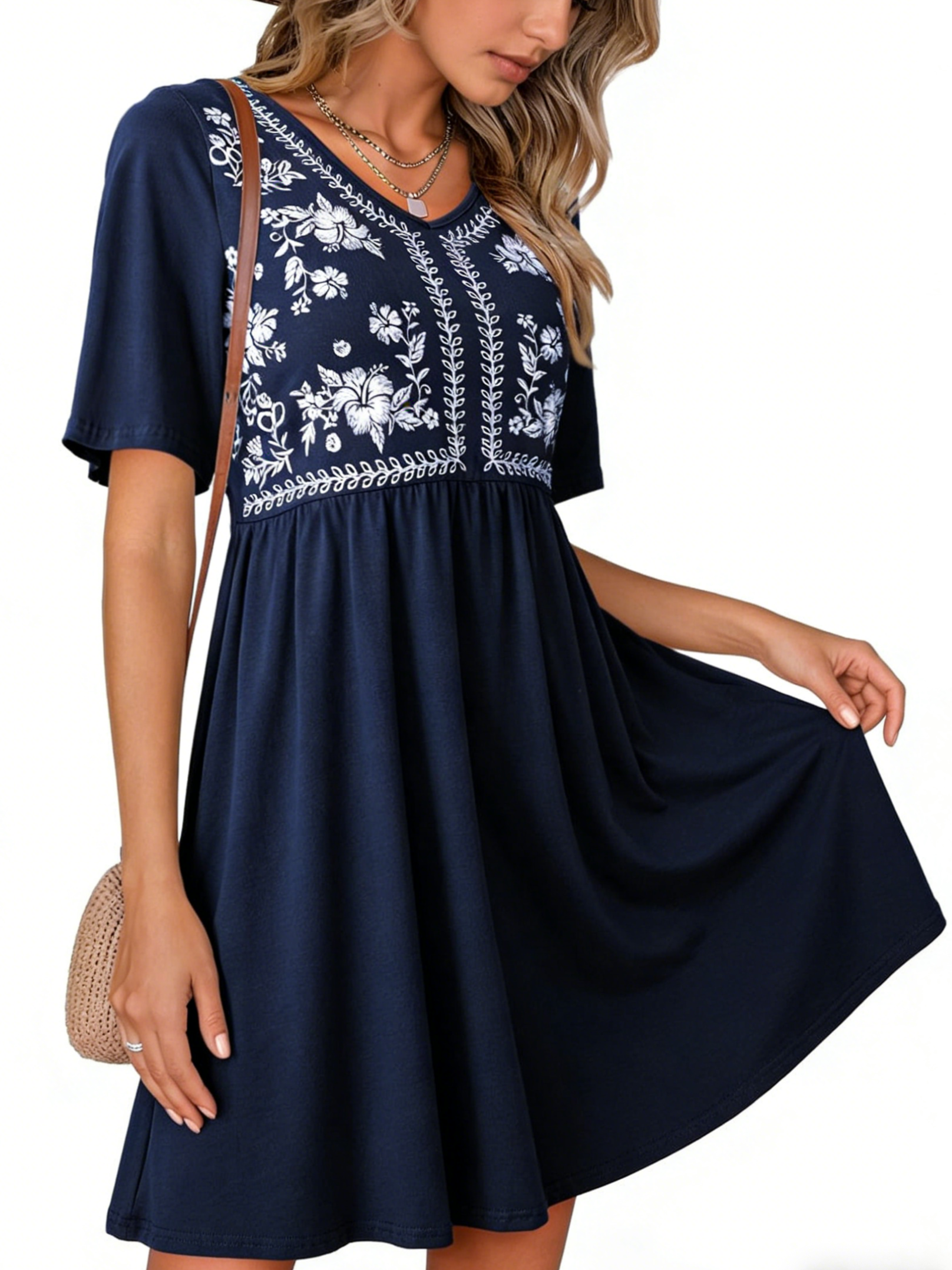 Women's Bohemian V-neck Floral Dress(Buy 2 Free Shipping) 