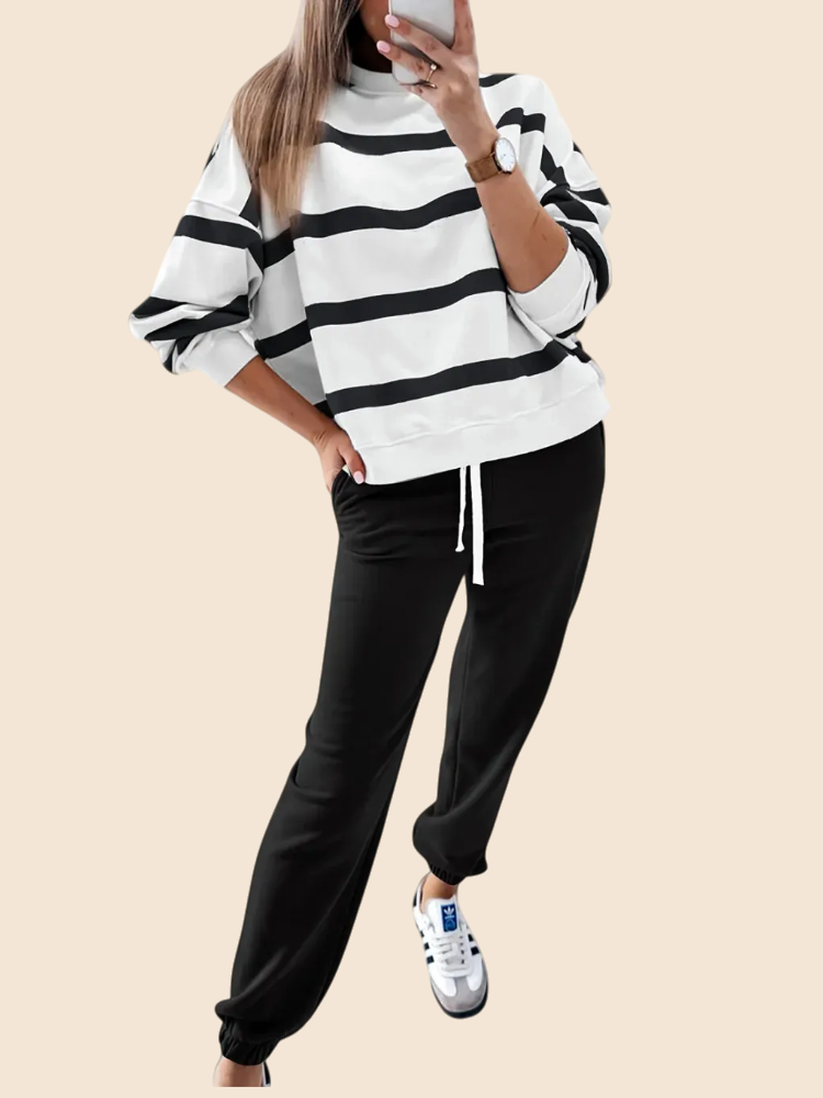 Women's Striped Two Piece Jogger Set (Buy 2 Free Shipping)