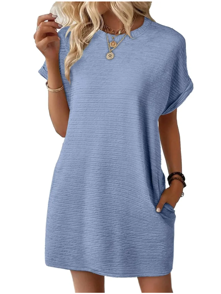 Women's Lightweight Summer T-shirt Dress with Pockets (Buy 2 Free Shipping)