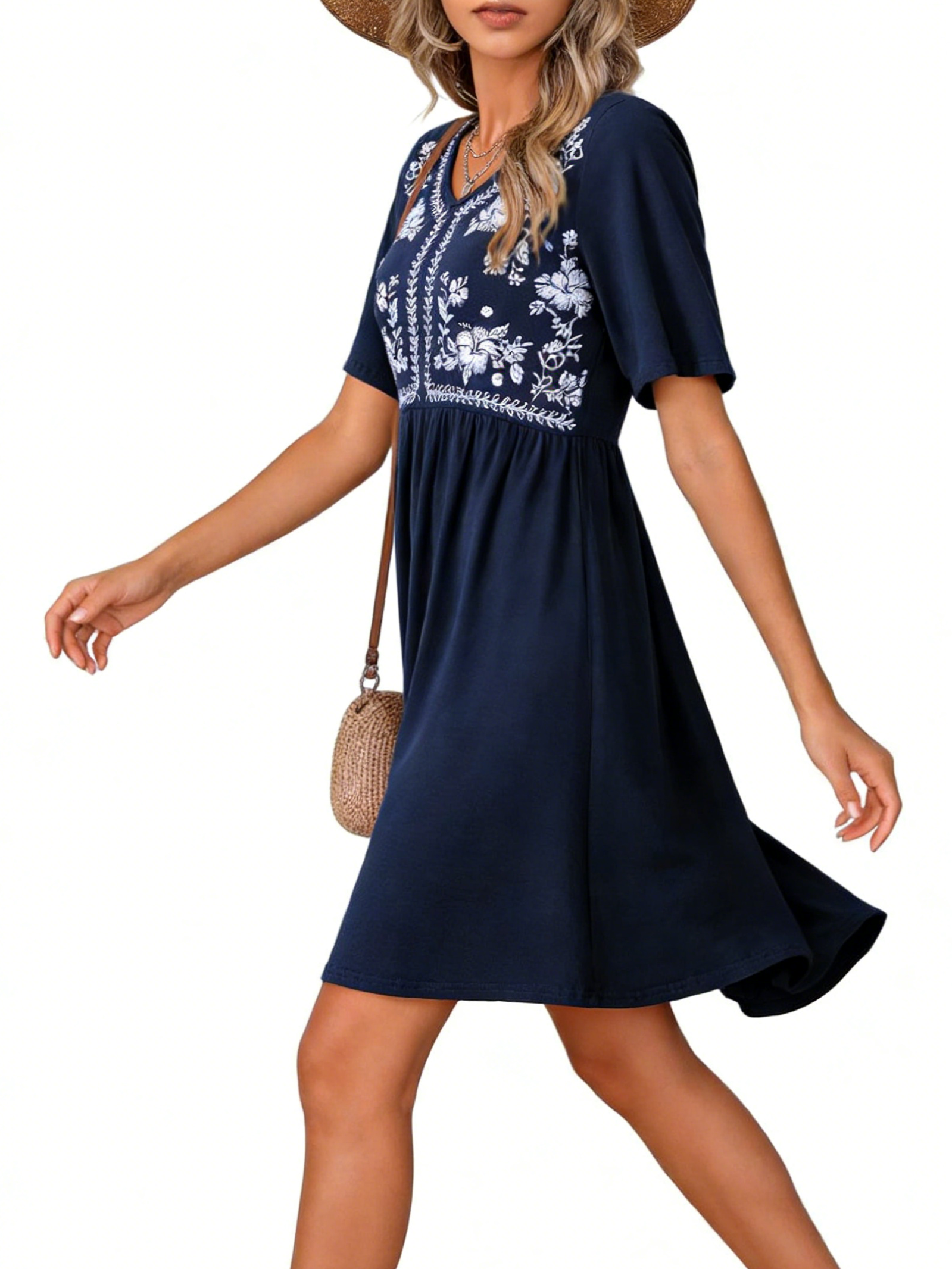 Women's Bohemian V-neck Floral Dress(Buy 2 Free Shipping) 