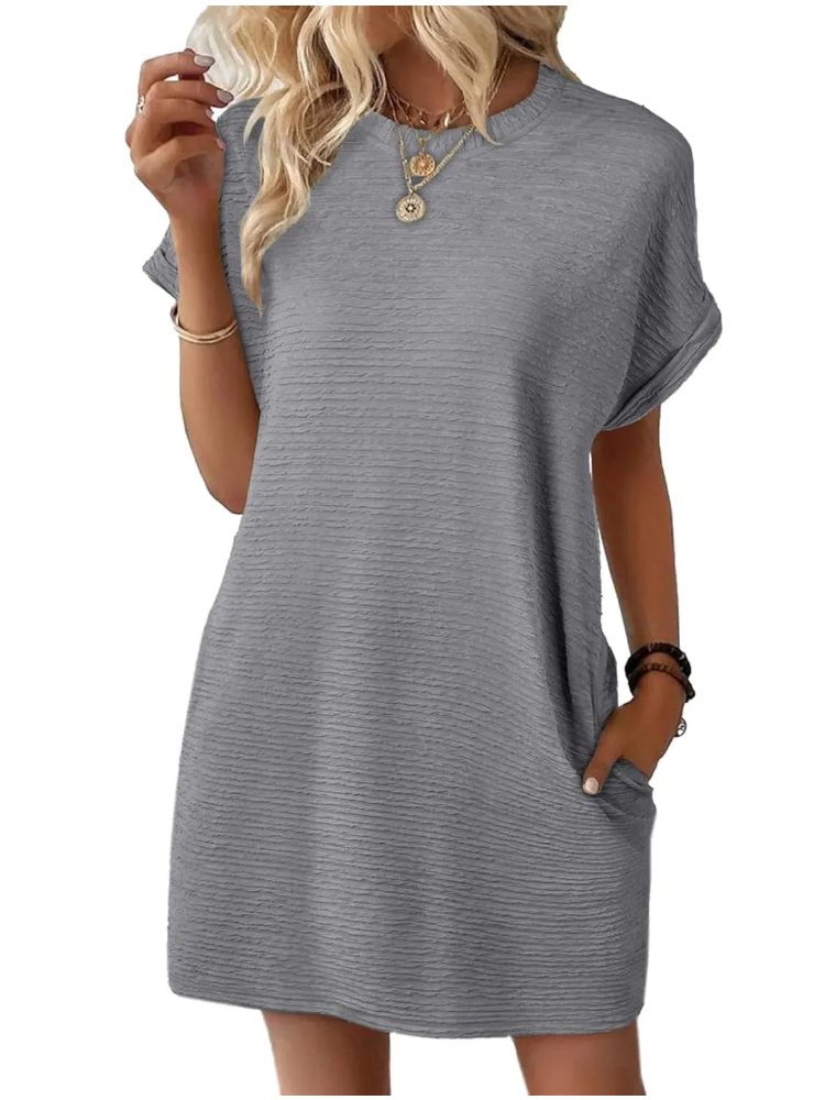 Women's Lightweight Summer T-shirt Dress with Pockets (Buy 2 Free Shipping)
