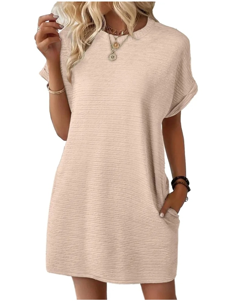 Women's Lightweight Summer T-shirt Dress with Pockets (Buy 2 Free Shipping)