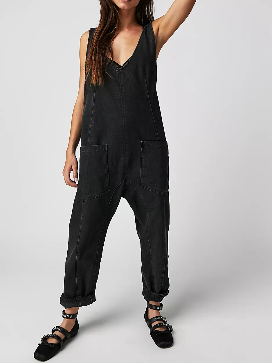 Denim Jumpsuit With Pockets (Buy 2 Free Shipping)