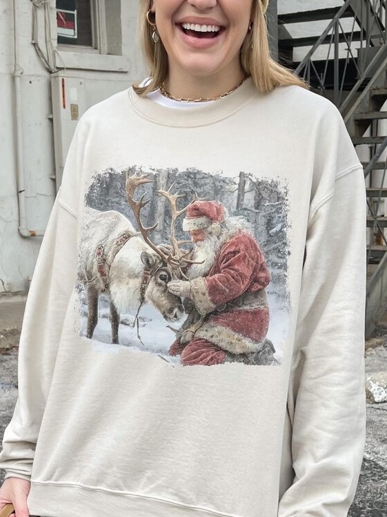 Women's Vintage Santa Shirt