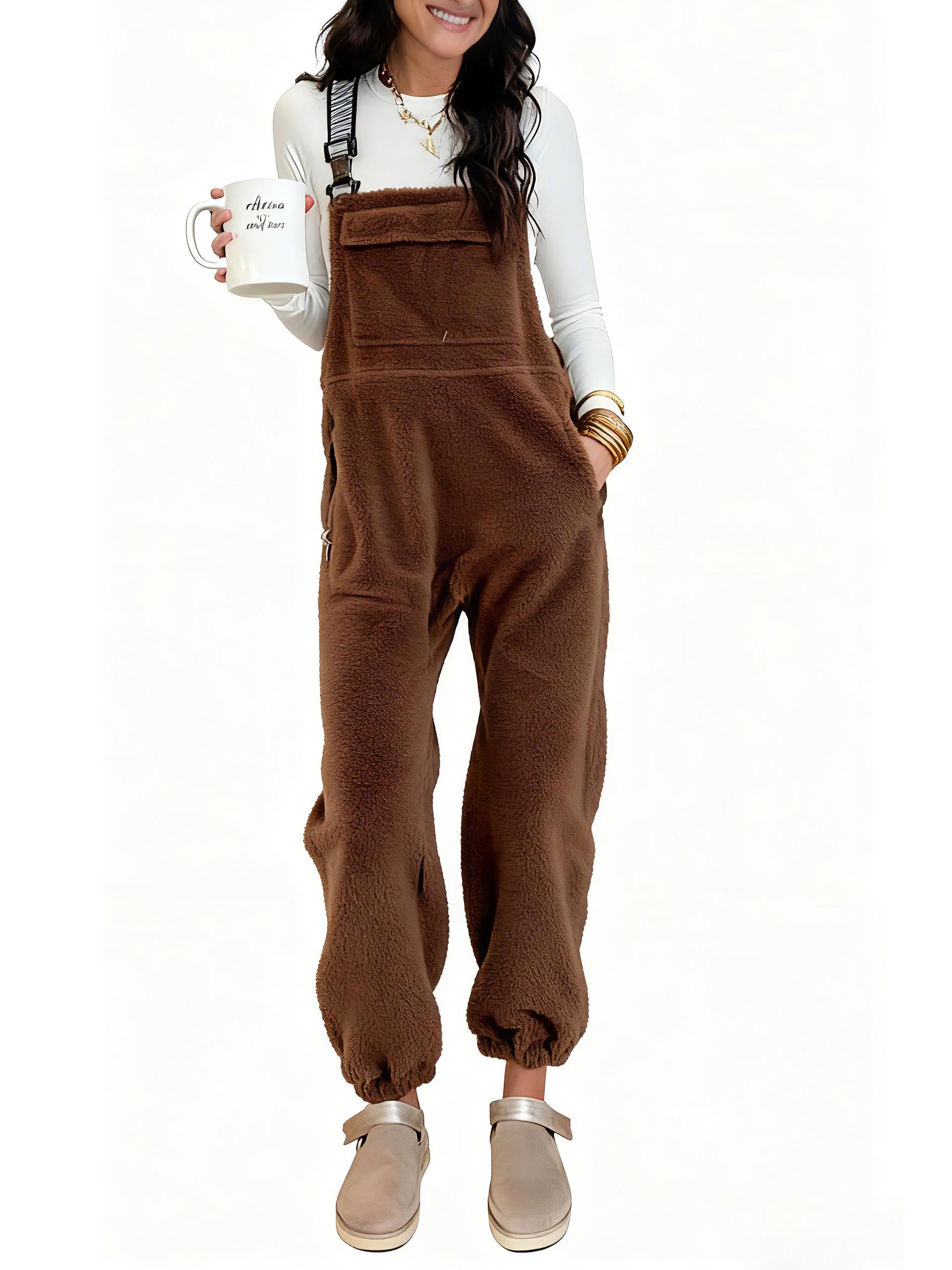 Women's Fleece Winter Casual Jumpsuit