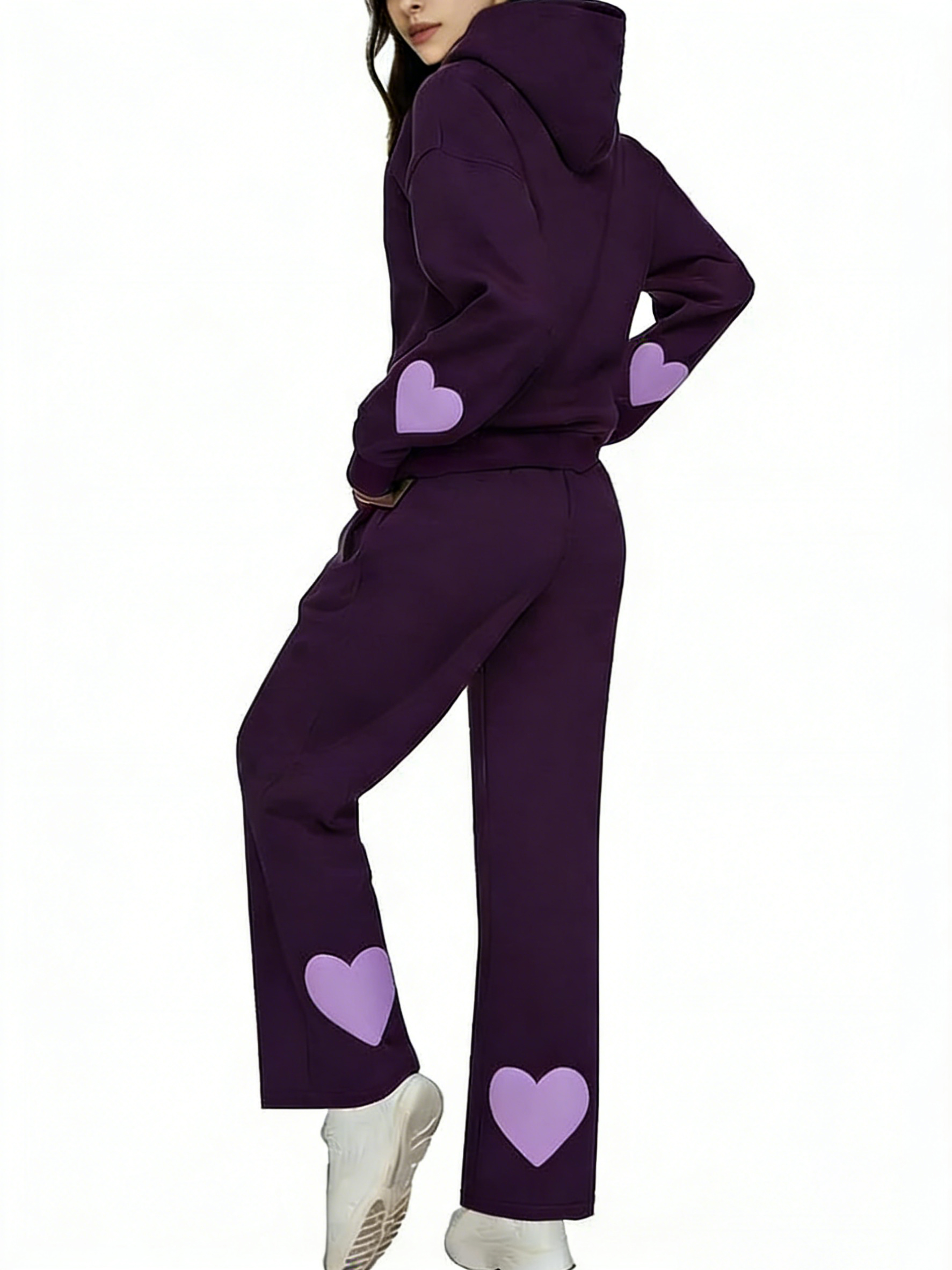 Women's Heart Patch Hoodie Set