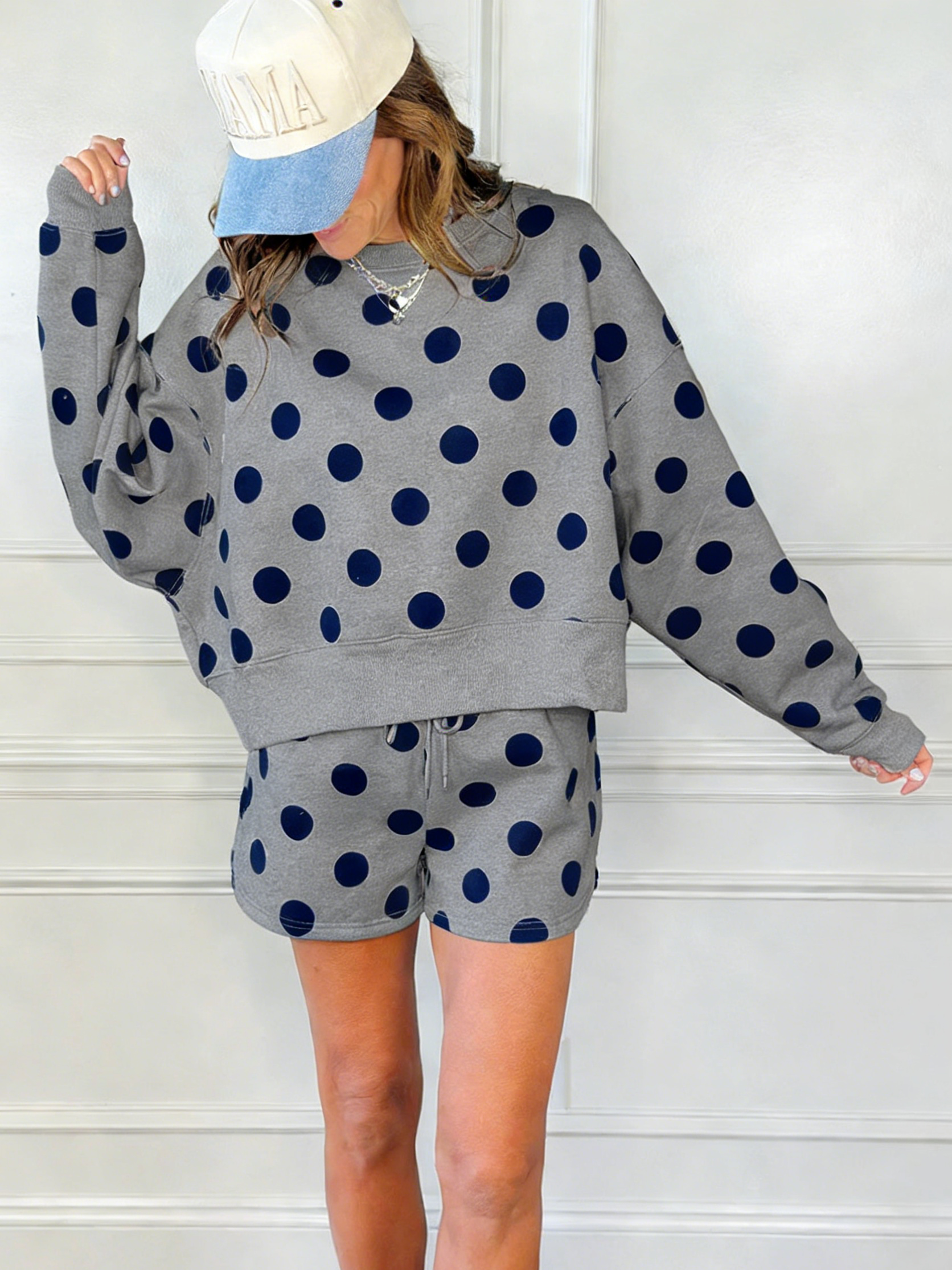 Women's Polka Dot Casual Two - piece Set