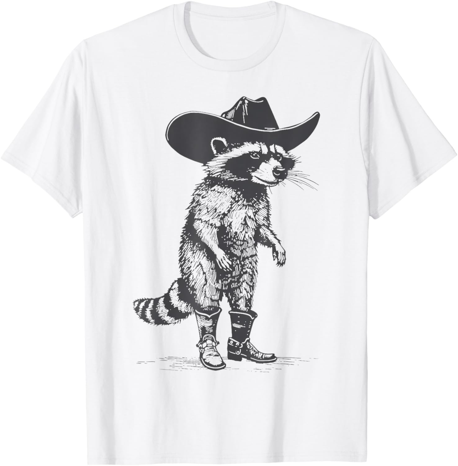 Vintage Western Country Cowgirl Raccoon Graphic T-Shirt (Buy 3 Free Shipping) 
