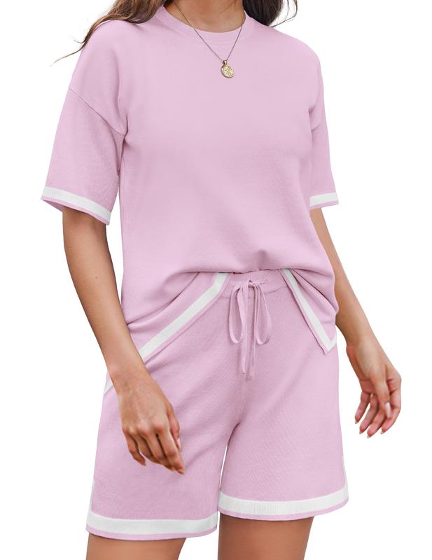 Women's Summer Colorblock Short-sleeved Top And Shorts Two-piece Set(Buy 2 Free Shipping)