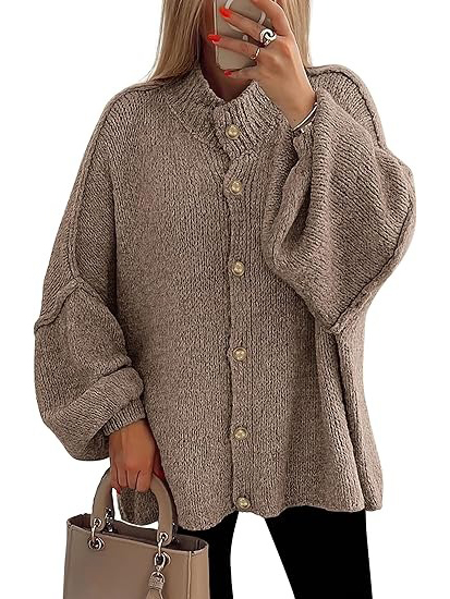 Women's Chunky Knit Button Front Cardigan (Buy 2 Free Shipping) 