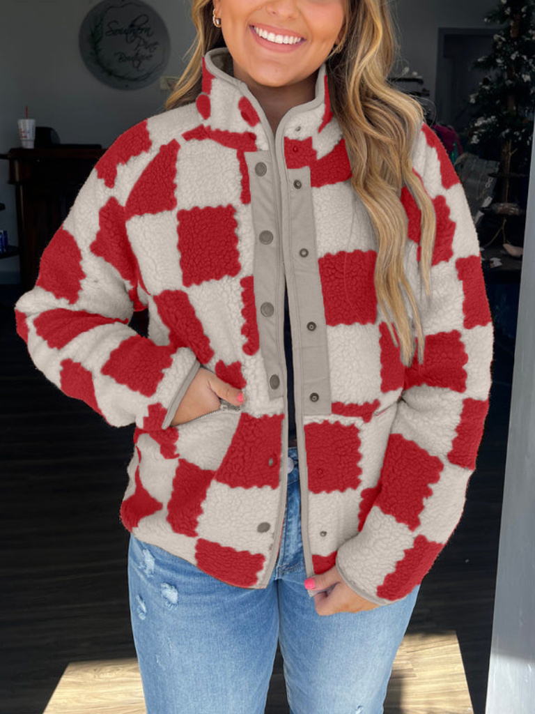 Checkered Sherpa Jacket（Buy 2 Free Shipping）