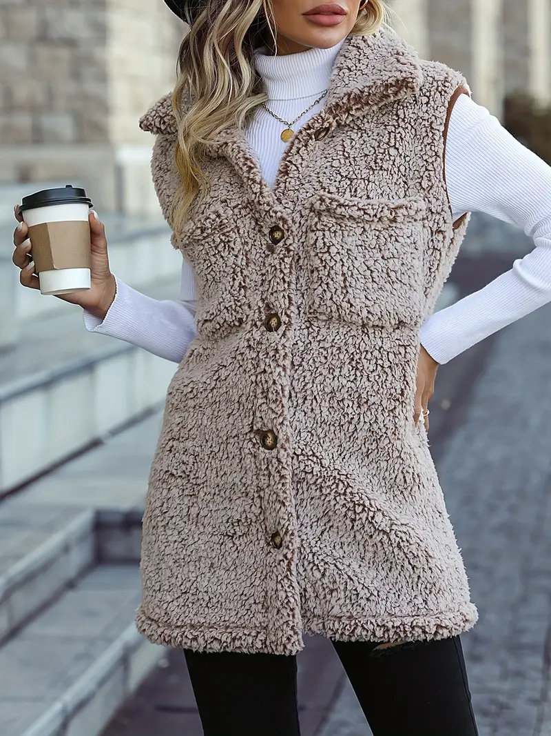 🔥Women's Fuzzy Sherpa Fleece Sleeveless Jacket (Buy 2 Free Shipping)
