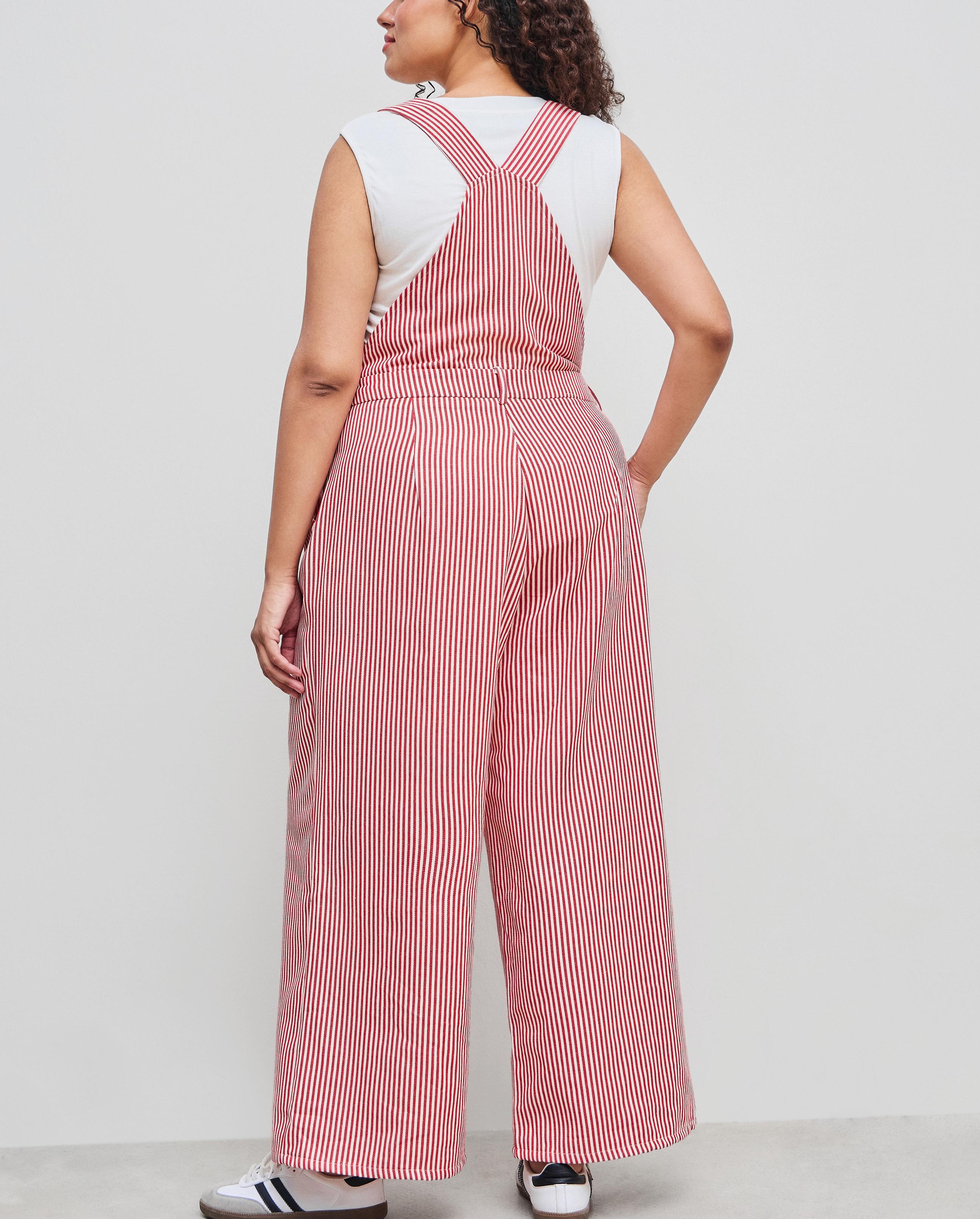 Women's Striped Button Pocket Wide Leg Jumpsuit(Buy 2 Free Shipping)