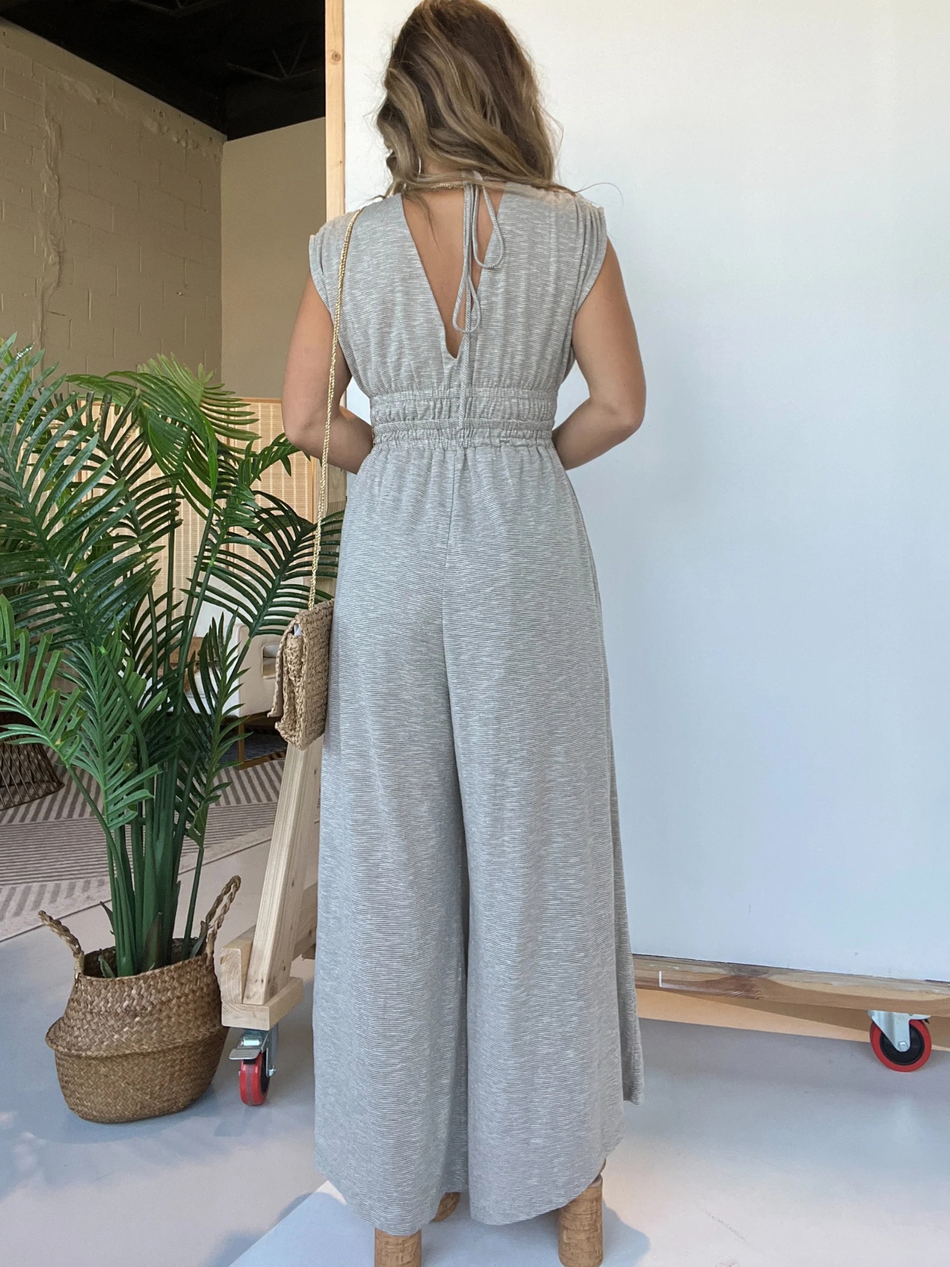 Deep V Hi Lo Hem Jumpsuit (Buy 2 Free Shipping)