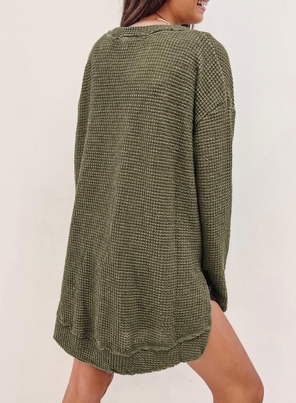 Women's Solid Waffle Knit Top(Buy 2 Free Shipping)