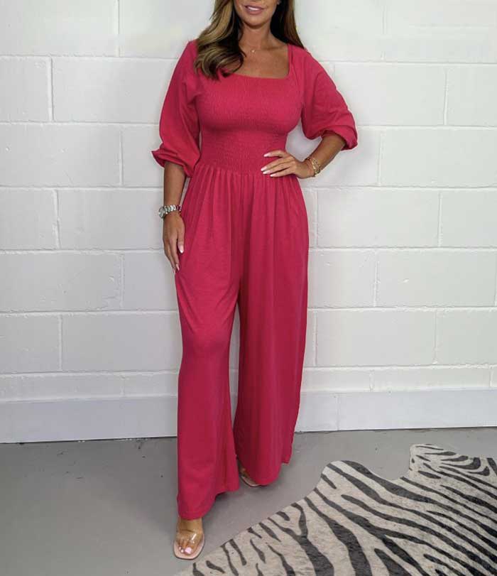 Casual Solid Color Jumpsuit (Buy 2 Free Shipping)