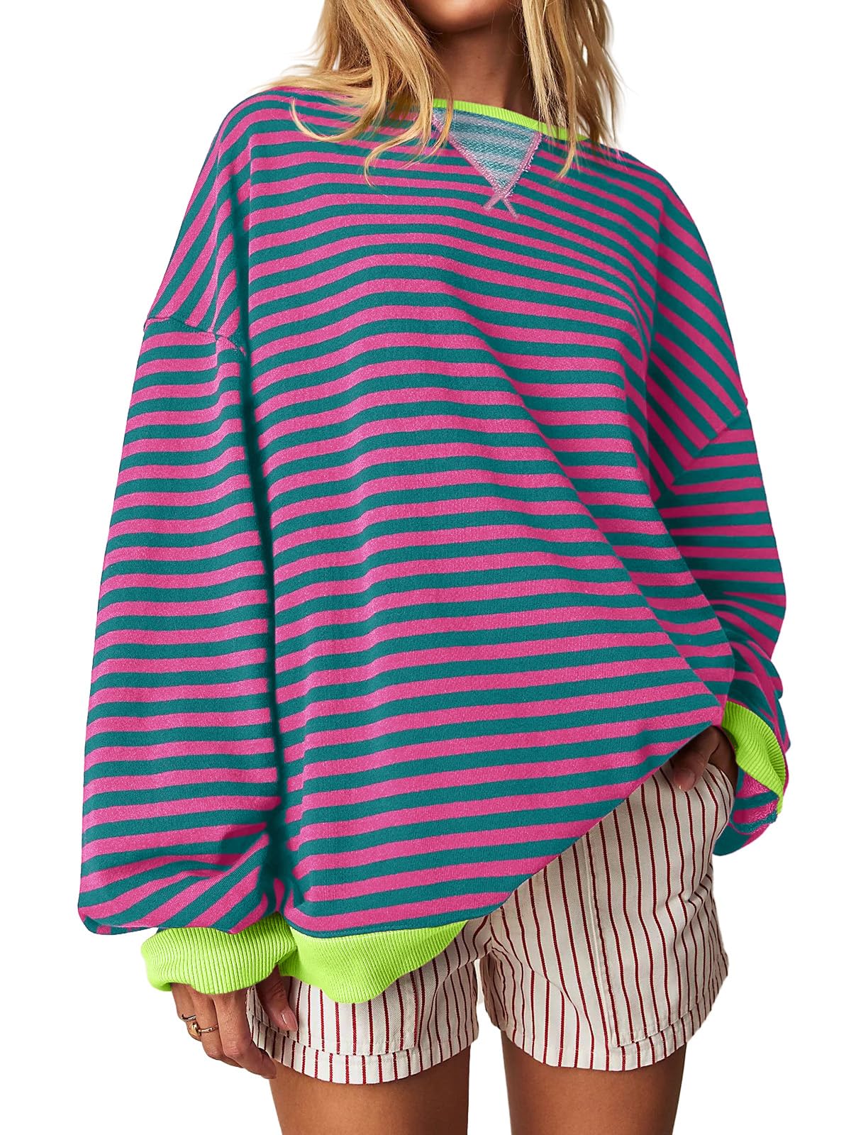 Women's Striped Oversized Sweatshirt (Buy 2 Free Shipping)
