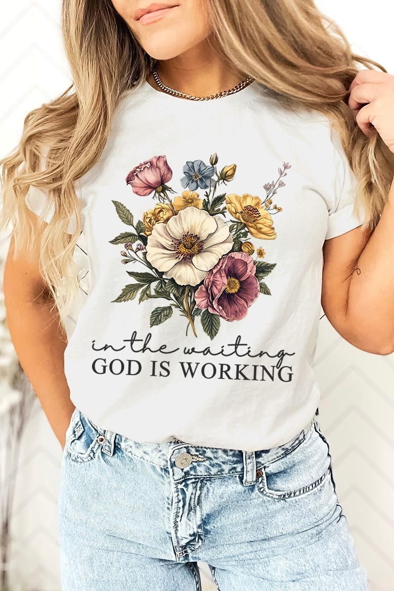 🎀God is Working Vintage Floral Graphic Tee(Buy 3 Free Shipping)