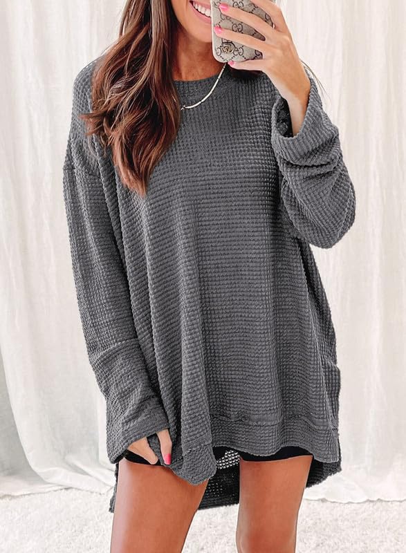 Women's Solid Waffle Knit Top(Buy 2 Free Shipping)