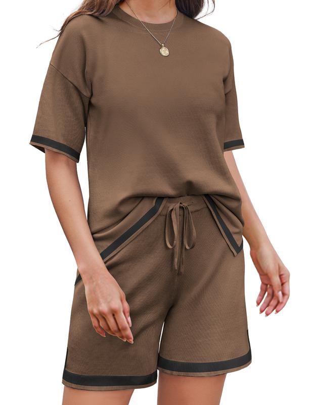 Women's Summer Colorblock Short-sleeved Top And Shorts Two-piece Set(Buy 2 Free Shipping)