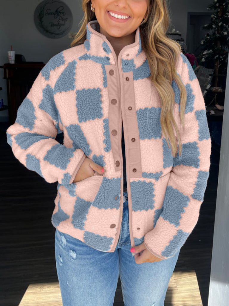 Checkered Sherpa Jacket（Buy 2 Free Shipping）