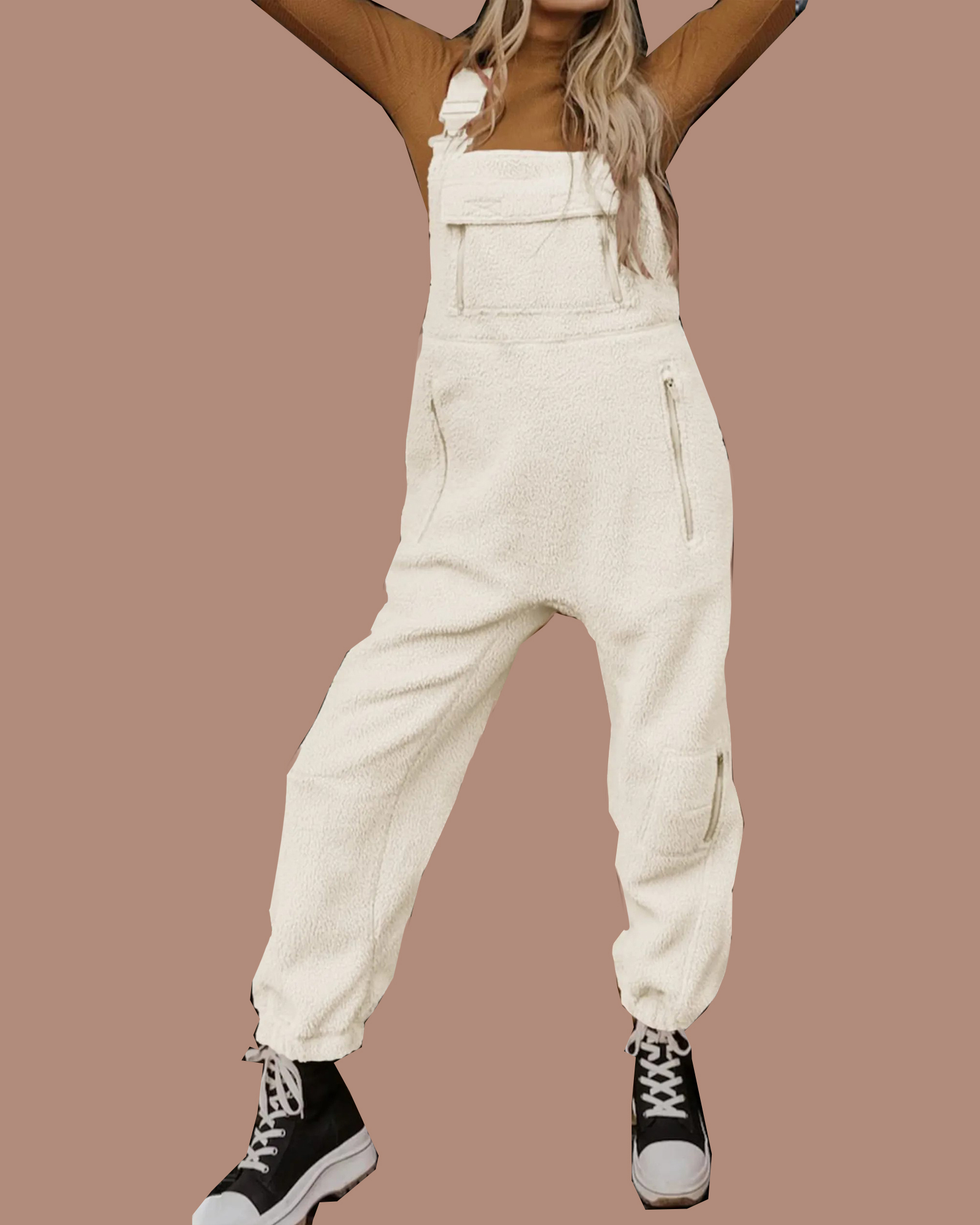 Women's Fleece Warm Overalls Loose Casual Jumpsuits (Buy 2 Free Shipping)