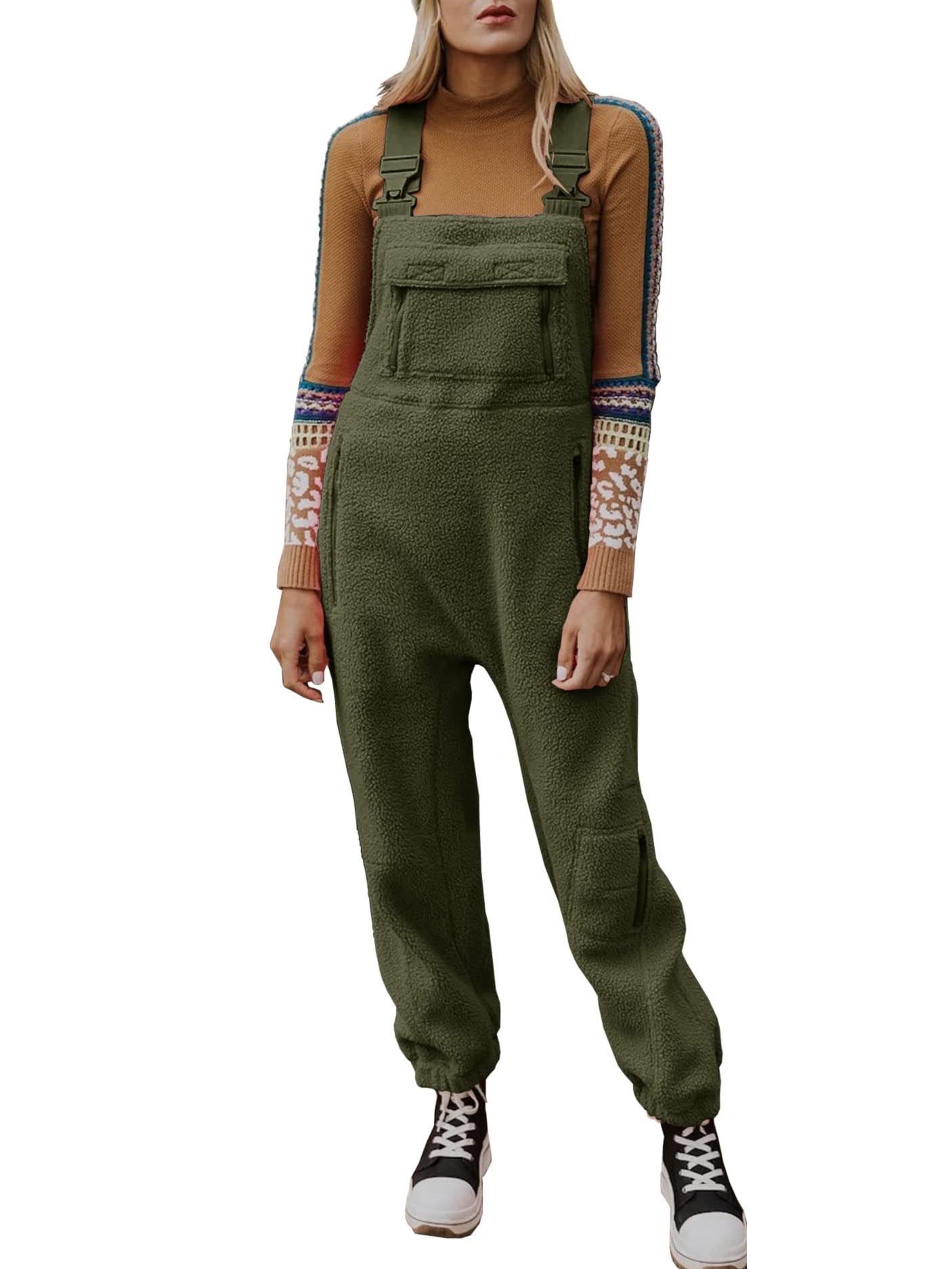 Women's Fleece Warm Overalls Loose Casual Jumpsuits (Buy 2 Free Shipping)