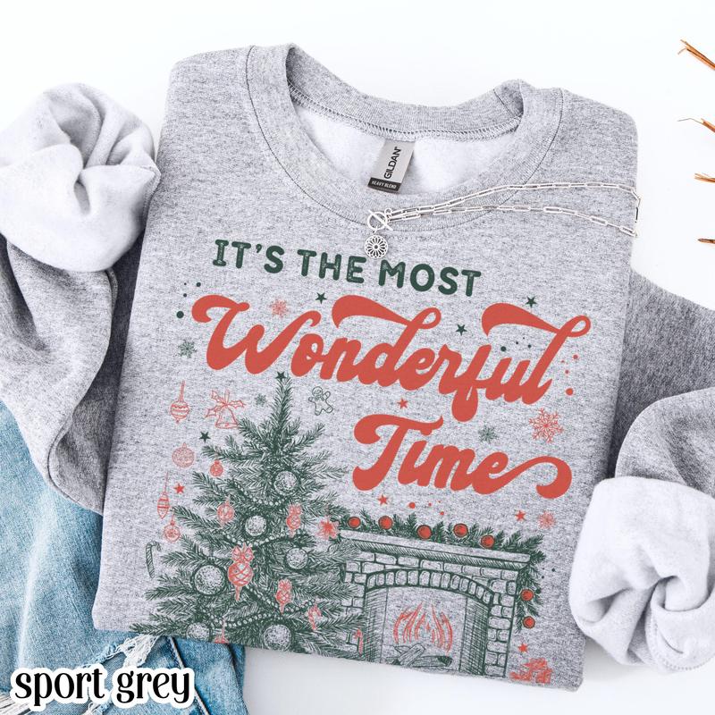 'It’s the Most Wonderful Time of The Year' Vintage Christmas Sweatshirt (Buy 2 Free Shipping) 