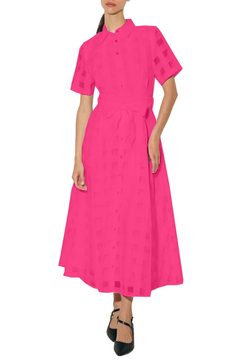 ✨Women's Button Plaid Mesh Bow Waist Shirt Maxi Dress (Buy 2 Free Shipping)