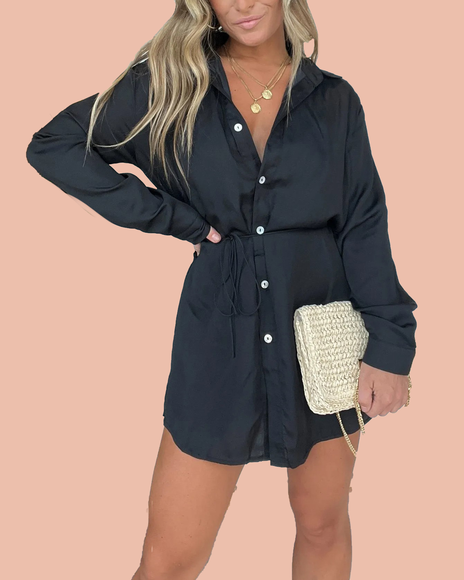 Satin Covered Nights Romper Dress Set (Buy 2 Free Shipping)