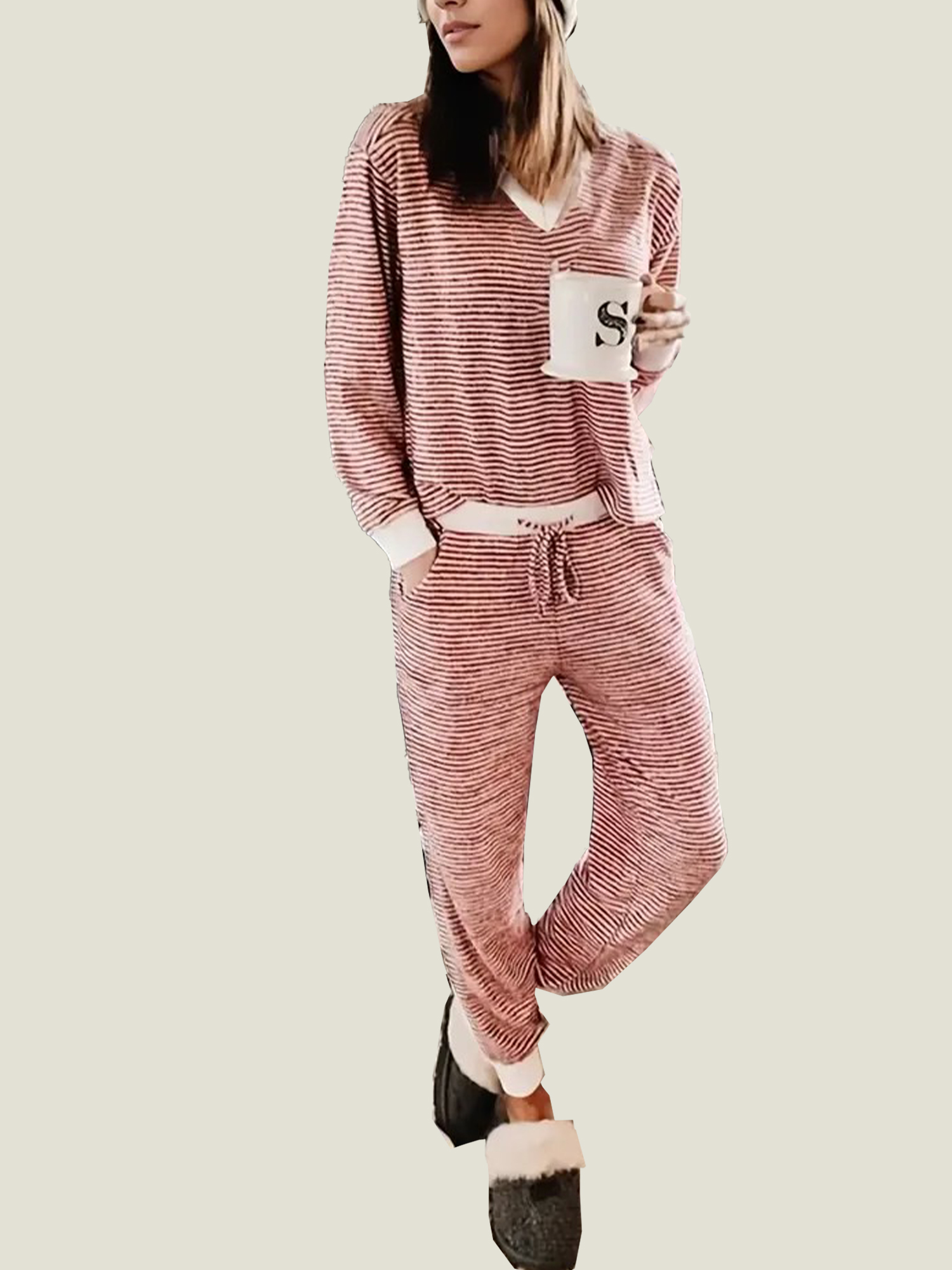 Women's Striped Lounge Pajamas Set (Buy 2 Free Shipping)