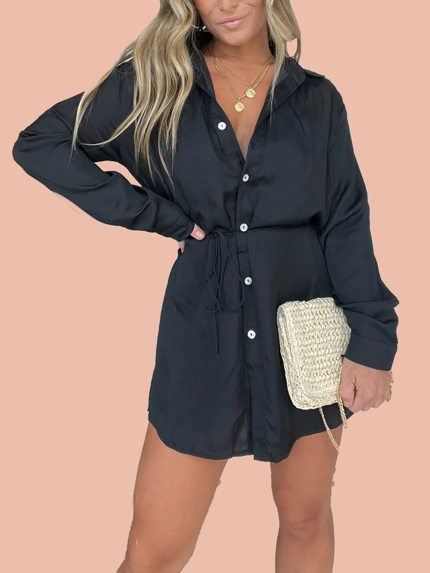 Satin Covered Nights Romper Dress Set (Buy 2 Free Shipping)