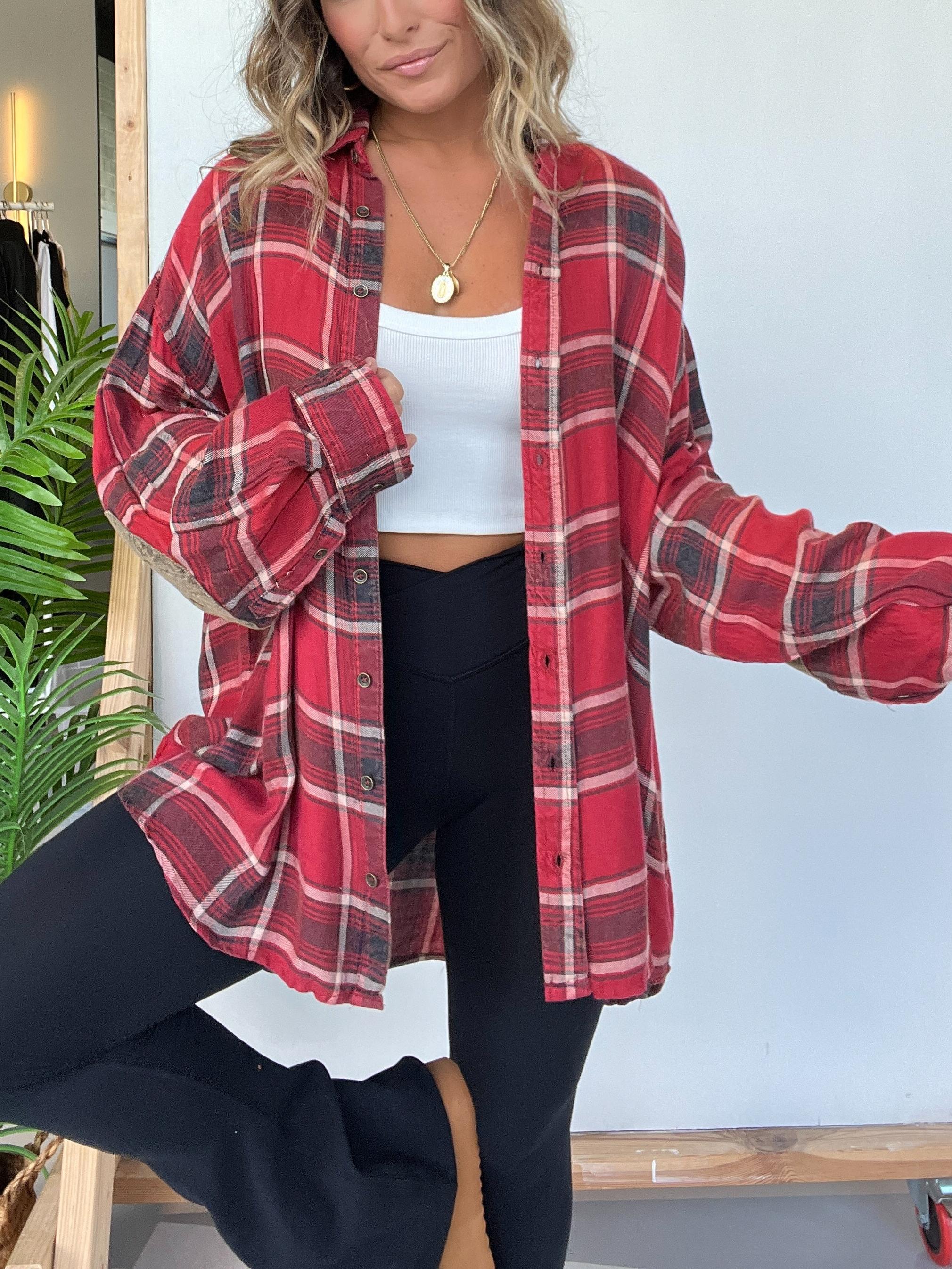 Mineral Washed Plaid Button Down Shirt