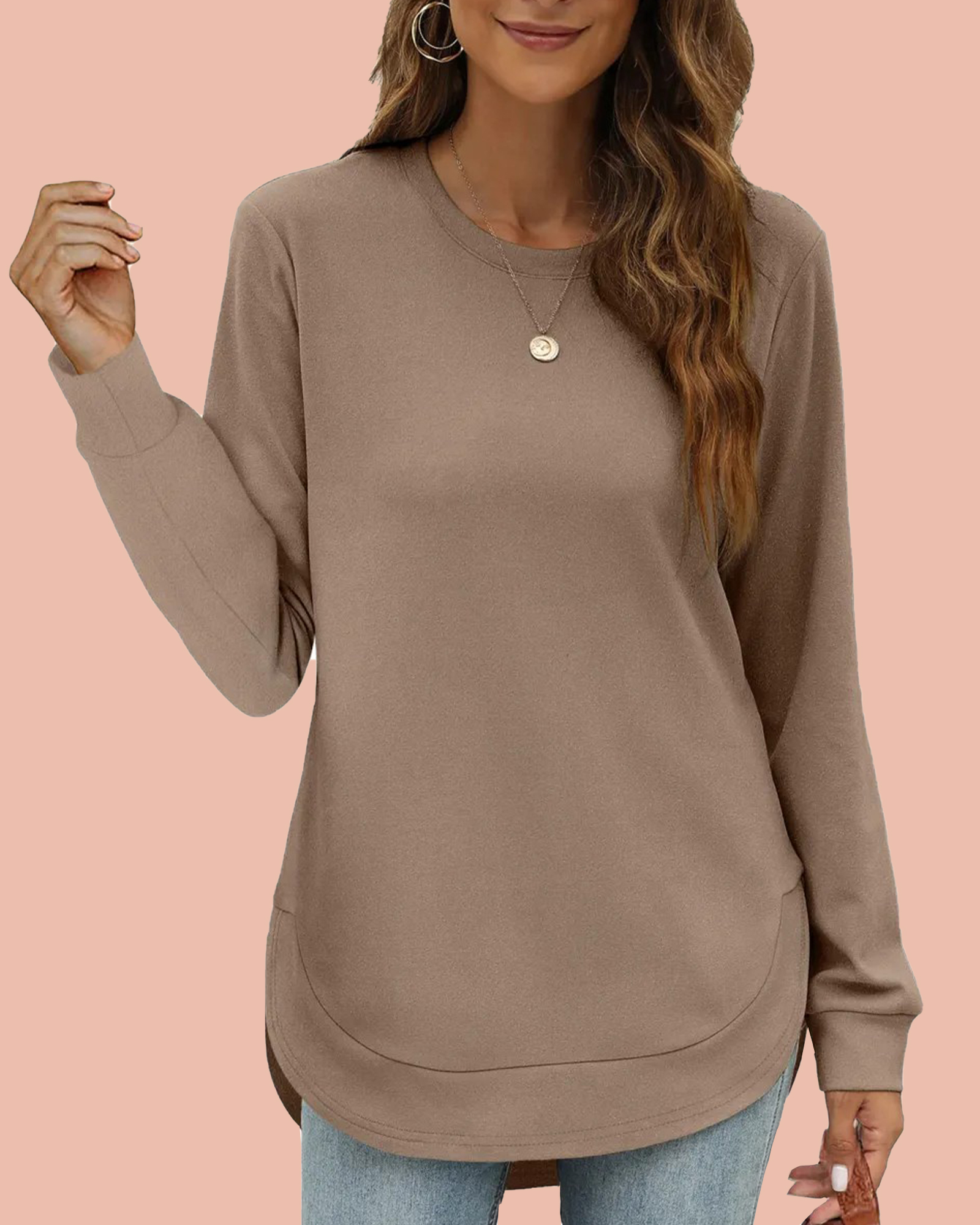 Women's High Low Curved Hem Tops (Buy 2 Free Shipping)